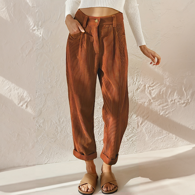 Elise | Pantaloni Casual in Cordone per Donne-3