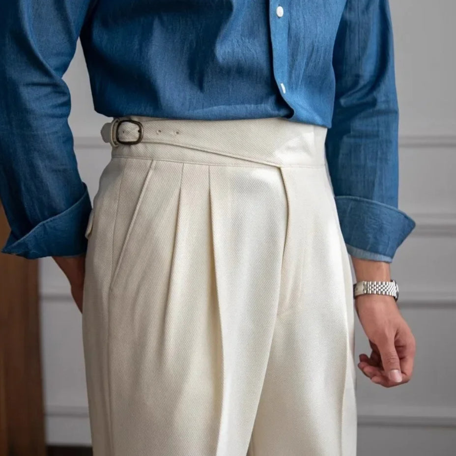 Ferruccio | Classic high-waisted pants with straight leg