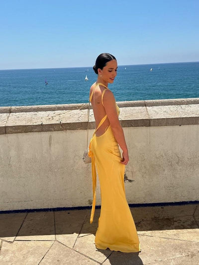 Vera | Maxi Dress Elegante con Dettagli Crossover e Chiusura a Zip 4