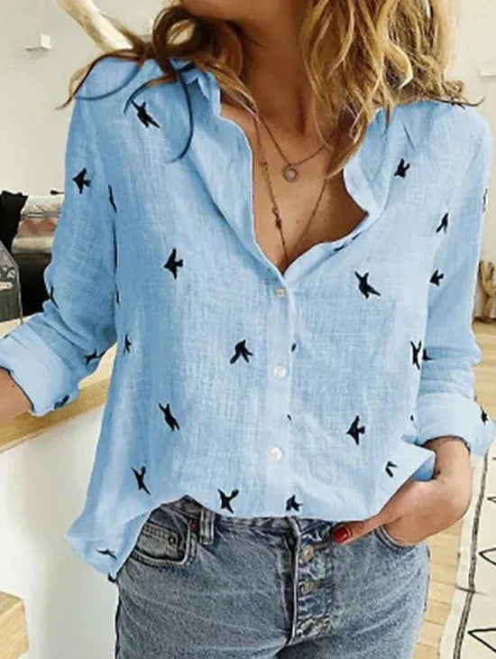 Evelyn | Comfortable and refined long-sleeve cotton shirt