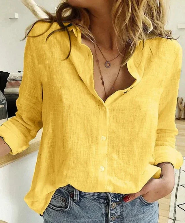 Evelyn | Comfortable and refined long-sleeve cotton shirt