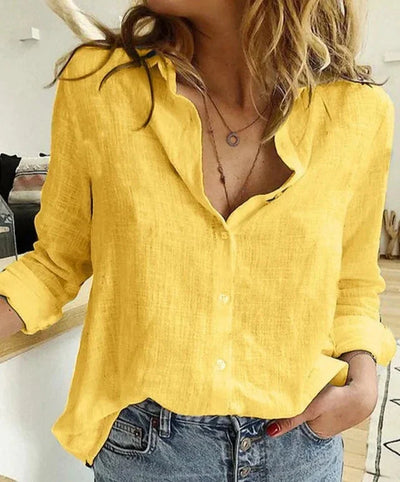 Evelyn | Comfortable and refined long-sleeve cotton shirt