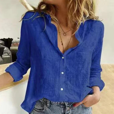 Evelyn | Comfortable and refined long-sleeve cotton shirt