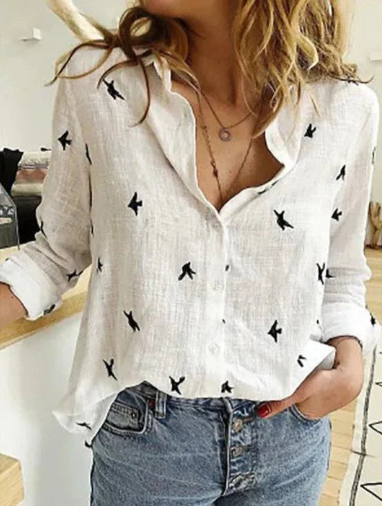 Evelyn | Comfortable and refined long-sleeve cotton shirt