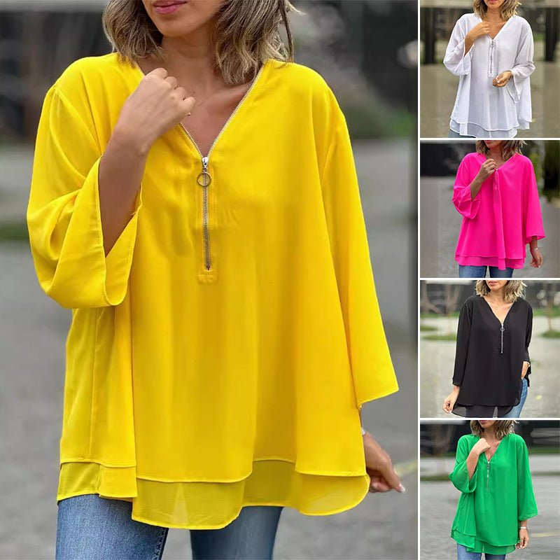 Aria | Camicia Leggera in Chiffon con Chiusura a Cerniera 2