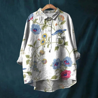 Franziska | Blouse estivale en coton avec motif floral en fleur
