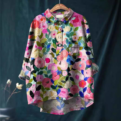 Franziska | Blouse estivale en coton avec motif floral en fleur