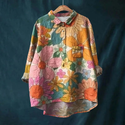 Franziska | Blouse estivale en coton avec motif floral en fleur