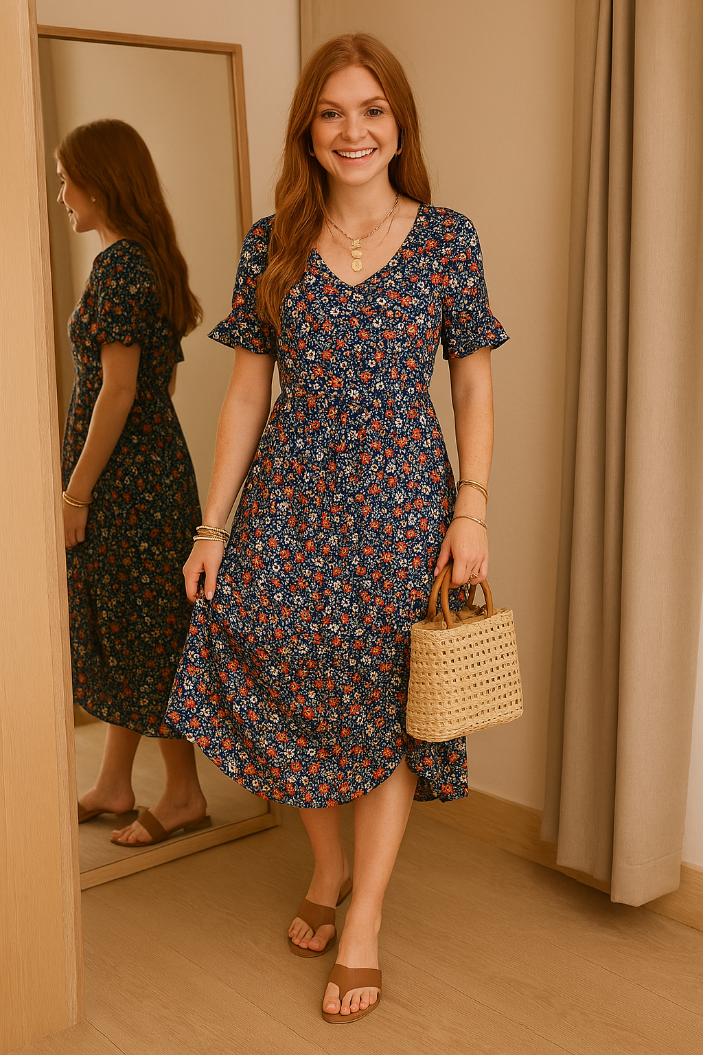 Mirella | Abito elegante con scollo a V