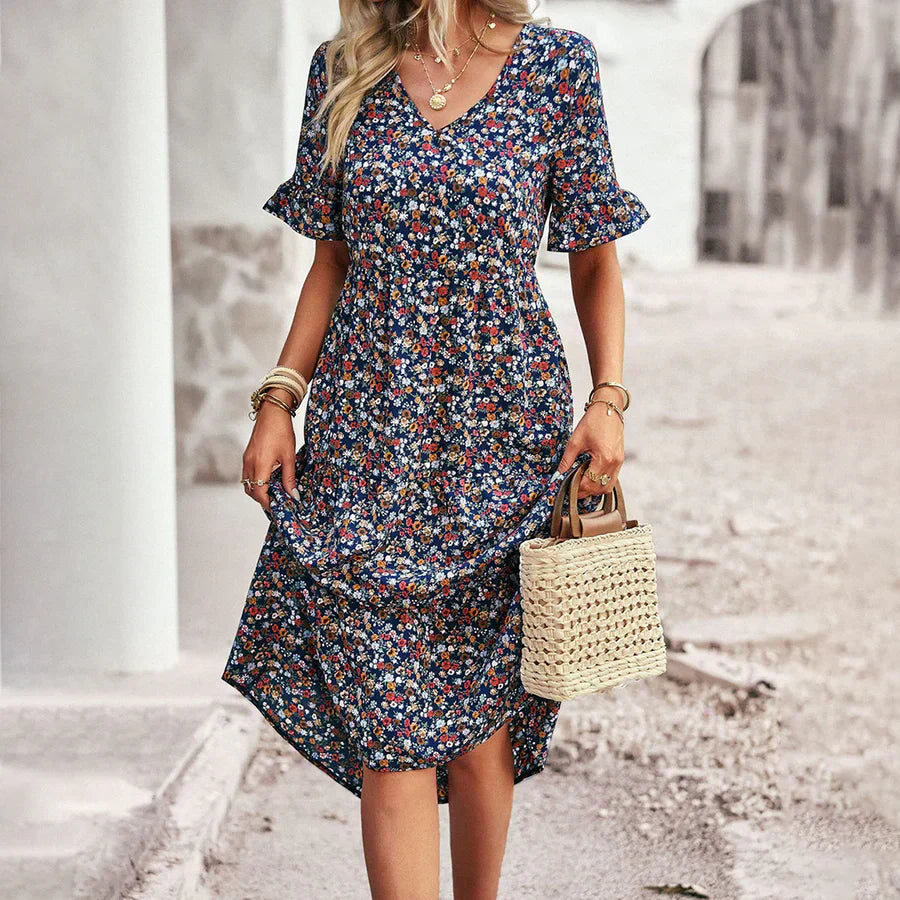 Mirella | Abito elegante con scollo a V