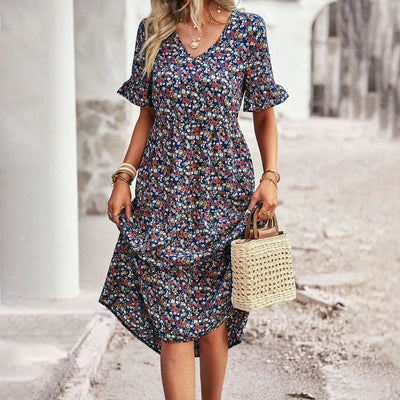Mirella | Abito elegante con scollo a V