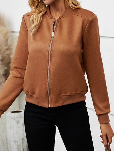 Lorenza | Bomber con zip e polsini a coste