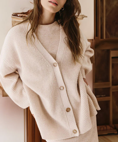 Laura | Giacca in maglia a righe con bottoni