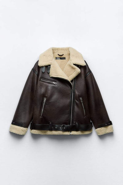 Eleonora | Giacca elegante con revers in materiale sintetico