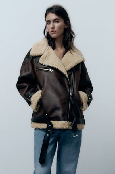 Eleonora | Giacca elegante con revers in materiale sintetico