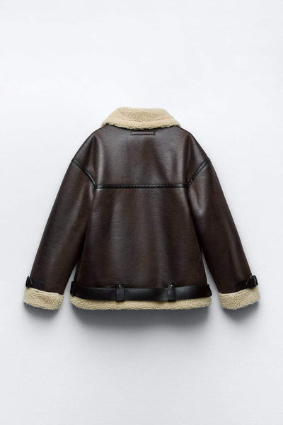 Eleonora | Giacca elegante con revers in materiale sintetico