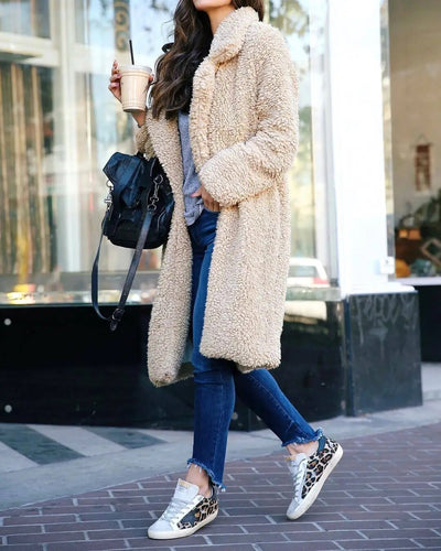 Federica | Giacca Invernale Lunga in Fleece per Stile e Comfort