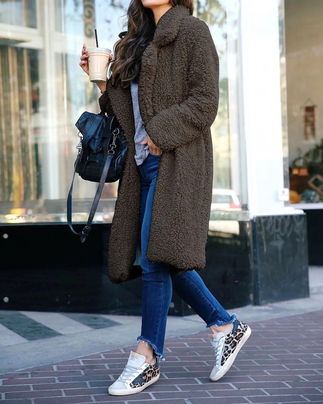Federica | Giacca Invernale Lunga in Fleece per Stile e Comfort