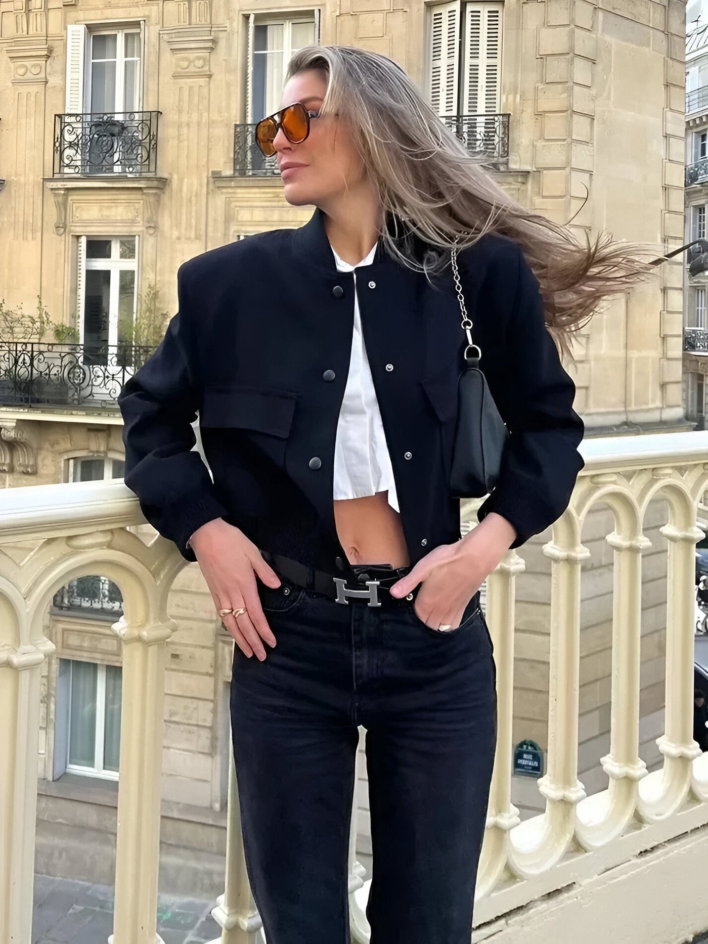 Maria | Giacca corta button-up stile college