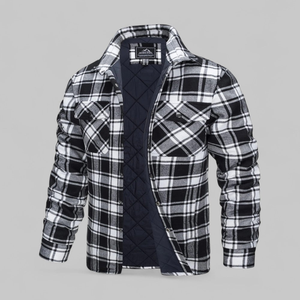 Virginio | Elegante giacca-camicia trapuntata a quadri