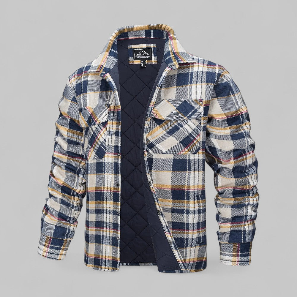 Virginio | Elegante giacca-camicia trapuntata a quadri