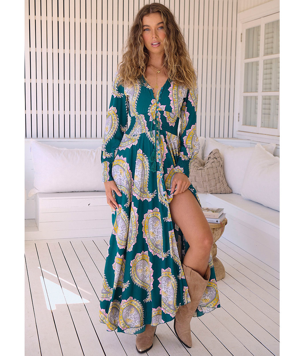 Grace | Abito maxi a manica lunga