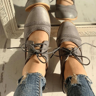Stivali Eleganti | Stivali Primaverili Donna in Pelle Sintetica Grigia e Marrone 5