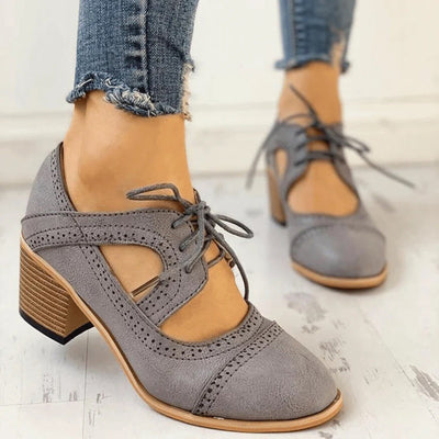 Stivali Eleganti | Stivali Primaverili Donna in Pelle Sintetica Grigia e Marrone 2