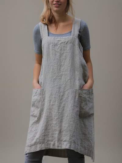 Silvia | Grembiule elegante in cotone con tasche