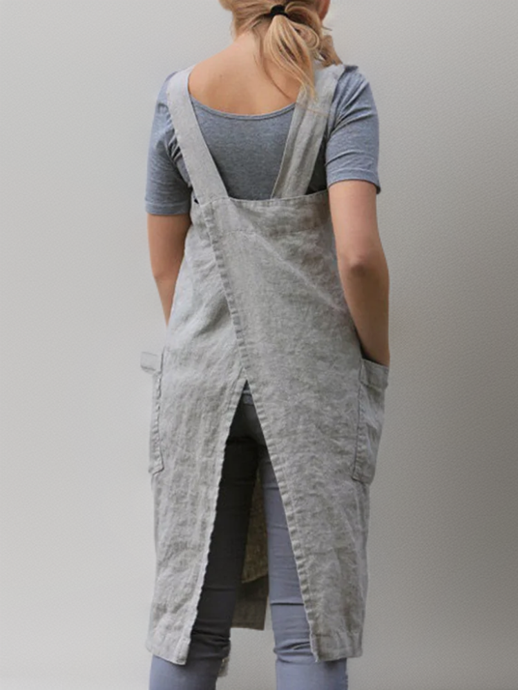 Silvia | Grembiule elegante in cotone con tasche