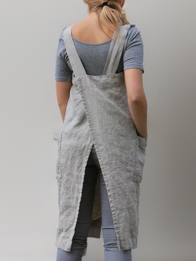 Silvia | Grembiule elegante in cotone con tasche