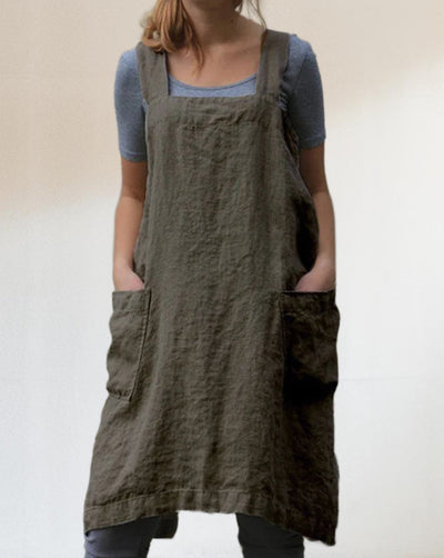 Silvia | Grembiule elegante in cotone con tasche