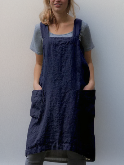 Silvia | Grembiule elegante in cotone con tasche