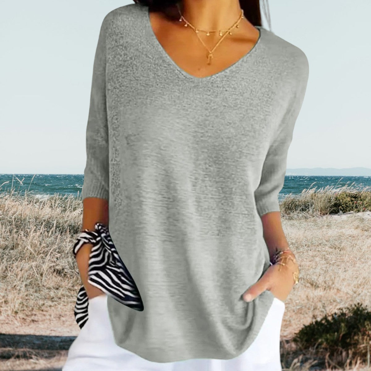 Gerda Top Estivo Donna – Leggero e Traspirante, Scollo a V-2