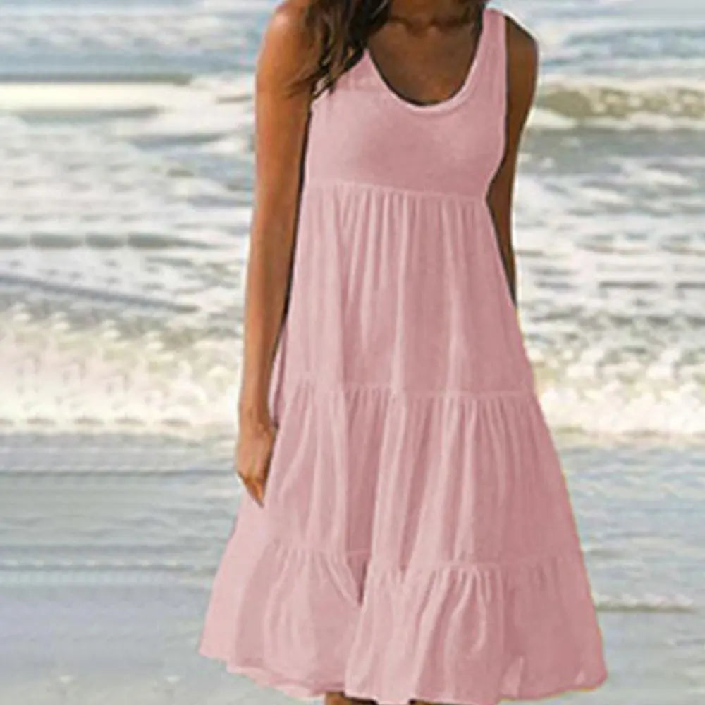 Jocoo | Abito Estivo Boho Donna con Rouches-4