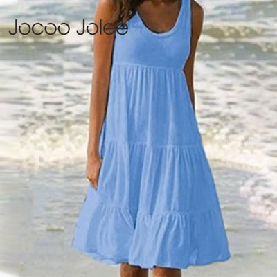 Jocoo | Abito Estivo Boho Donna con Rouches-5