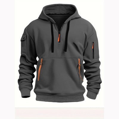 Adriano | Felpa con cappuccio e mezza zip
