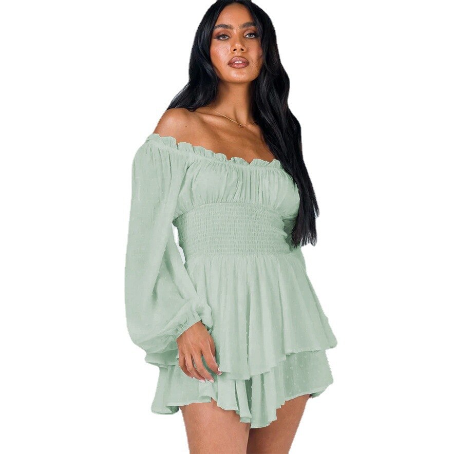 Olivia | Kleid mit Puffärmeln und gerafften Schultern