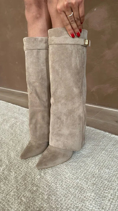 Variant image for Elisara Stivali Alti Donna - Pelle Scamosciata, Chic Fino al Ginocchio-1