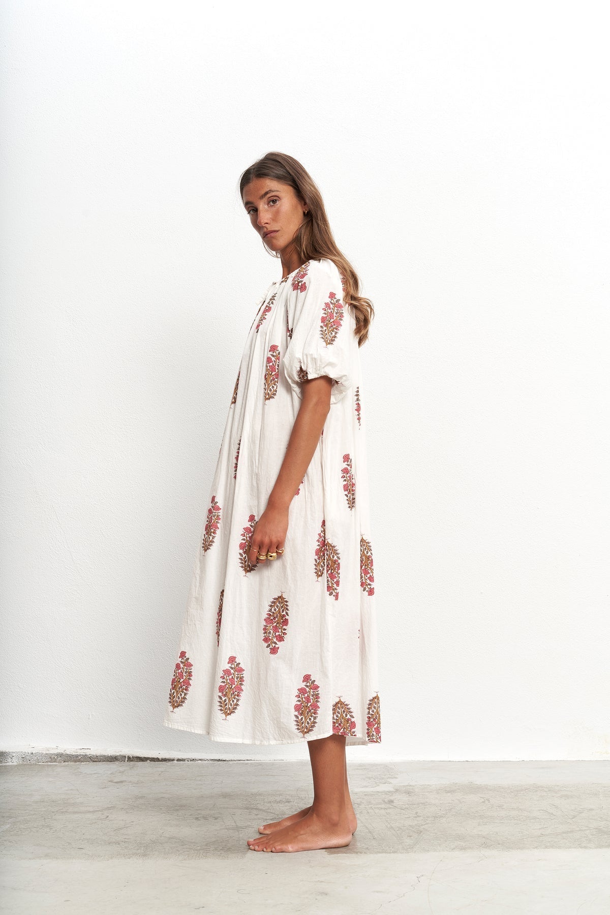 Jasmine | Abito midi a maniche gonfiate 2