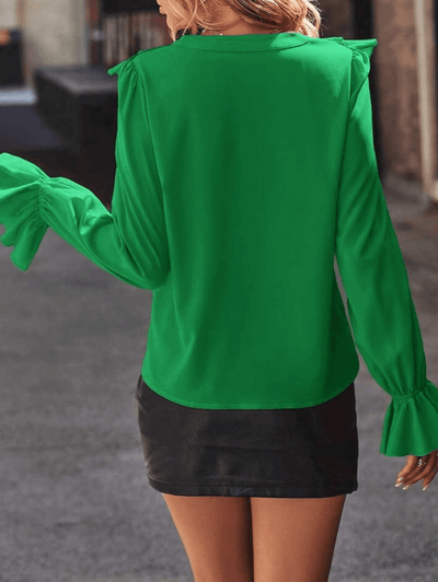 Jessica | Long-sleeve blouse with ruffles and elegance