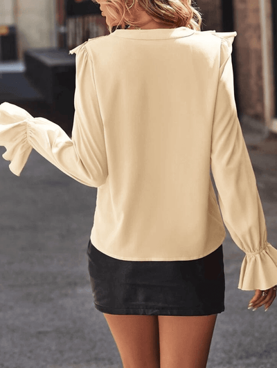 Jessica | Long-sleeve blouse with ruffles and elegance
