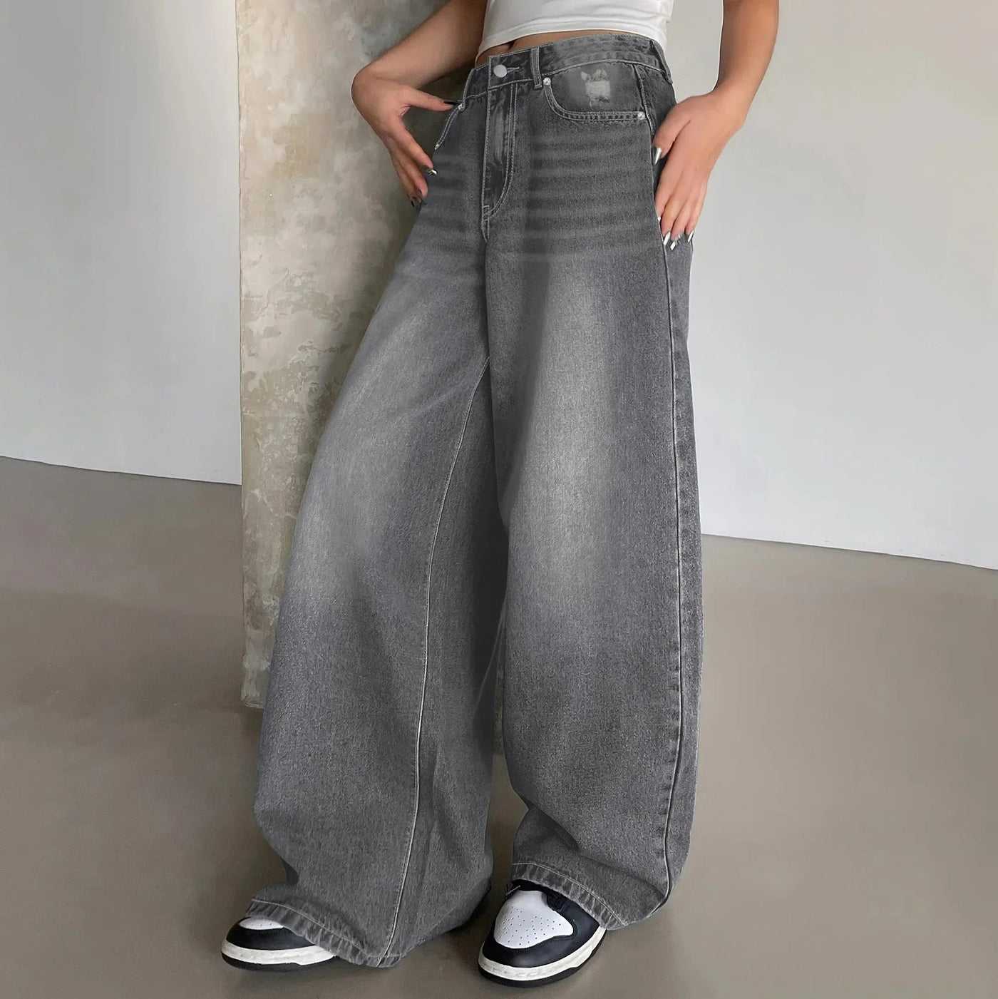 Jessika | Jeans larghi e larghi con vita media