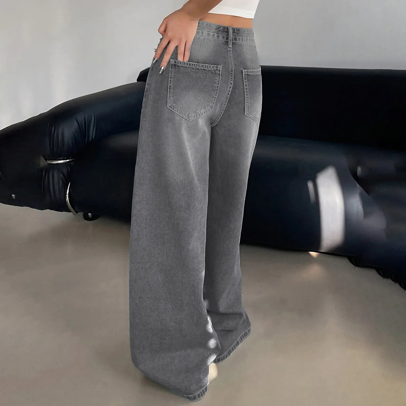 Jessika | Jeans larghi e larghi con vita media