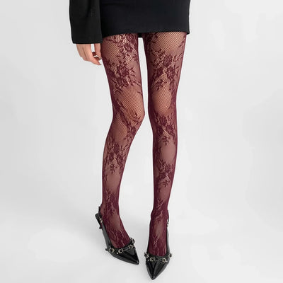 Julia | Eleganti collant traforati con motivo floreale