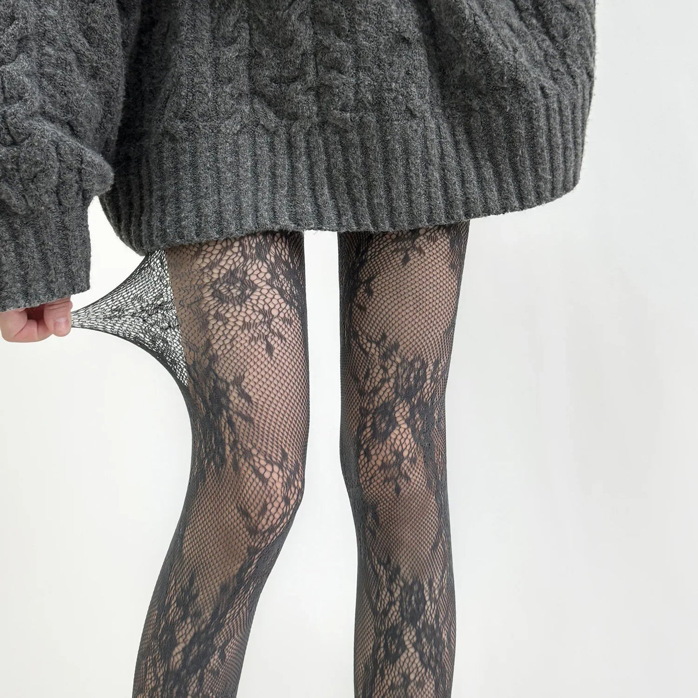 Julia | Eleganti collant traforati con motivo floreale