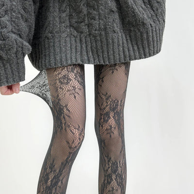Julia | Eleganti collant traforati con motivo floreale