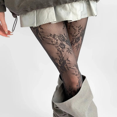 Julia | Eleganti collant traforati con motivo floreale