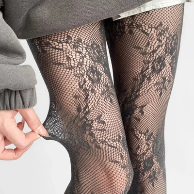 Julia | Eleganti collant traforati con motivo floreale