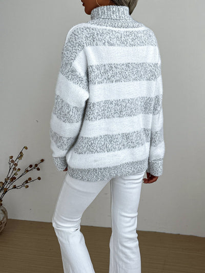 Juliane | Maglione a collo alto in cotone a righe